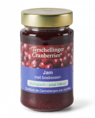 Cranberry-bosbessen jam van Terschellinger, 6x 250 gr.